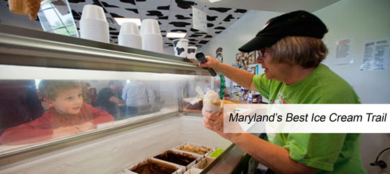 Woman Serving Boy Ice-cream